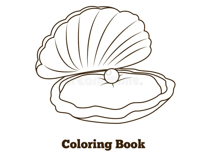 Coloring book oyster fish cartoon illustration stock vector