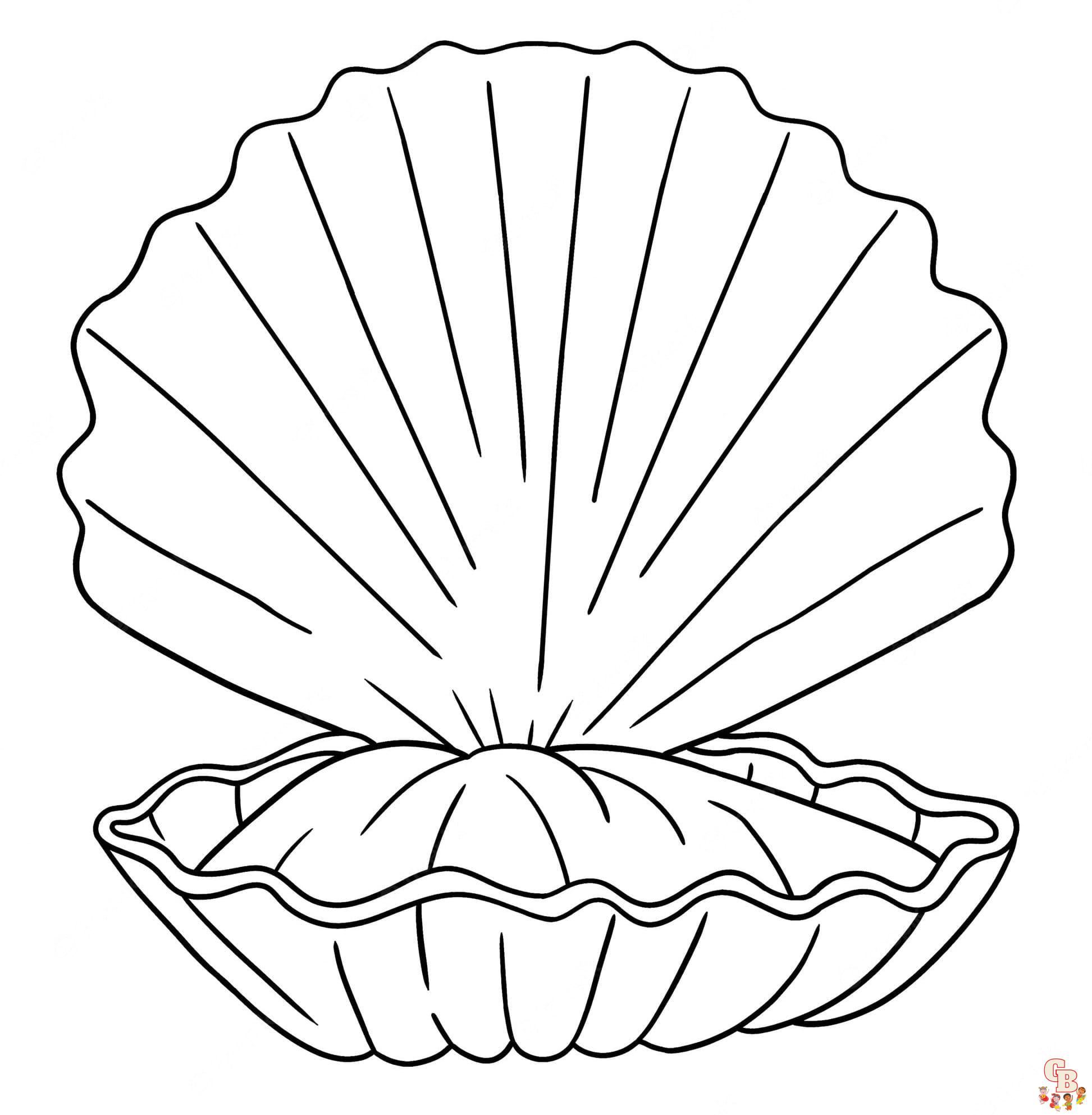 Printable shells coloring pages free for kids and adults