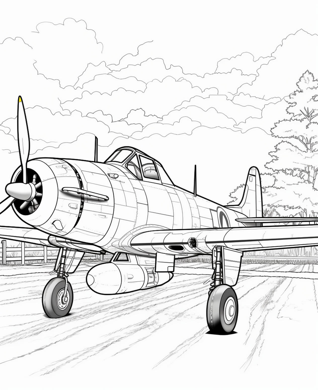 Vintage military aircraft coloring pages by coloringbooksart on