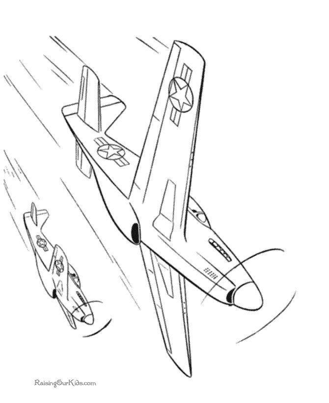 Airplane coloring page fighter plane