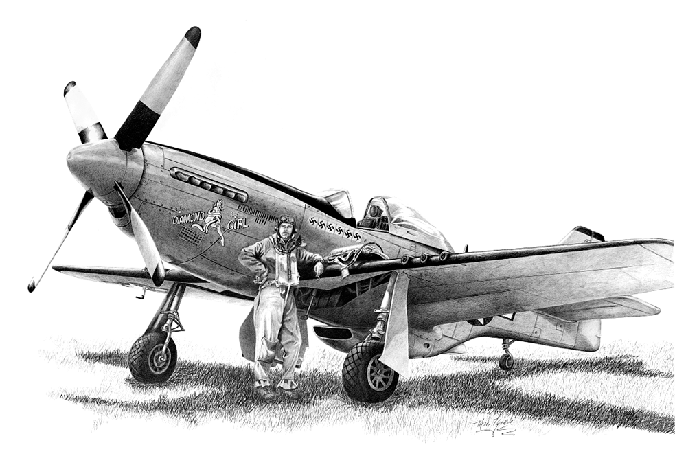 P mustang aircraft illustration