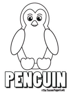 Free penguin coloring page â the tucson puppet lady
