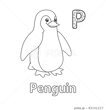 Penguin alphabet abc coloring page p