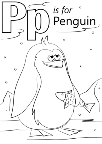 P is for penguin coloring page free printable coloring pages