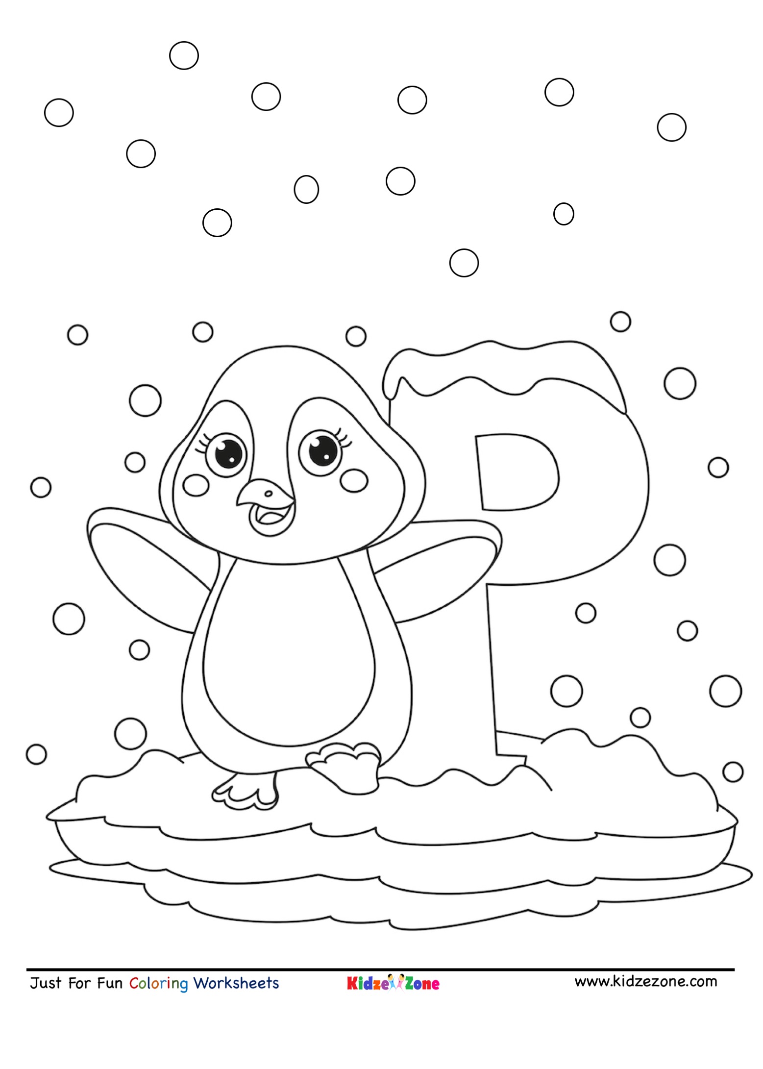 Penguin cartoon coloring page