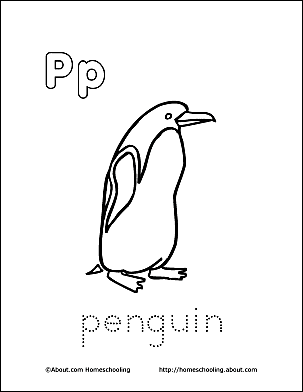 Printable letter p coloring book pages