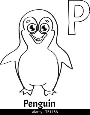 Coloring book or page for kids penguin black and white vector illustration stock vector image art