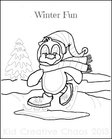 Penguin printable coloring pages letter p winter theme