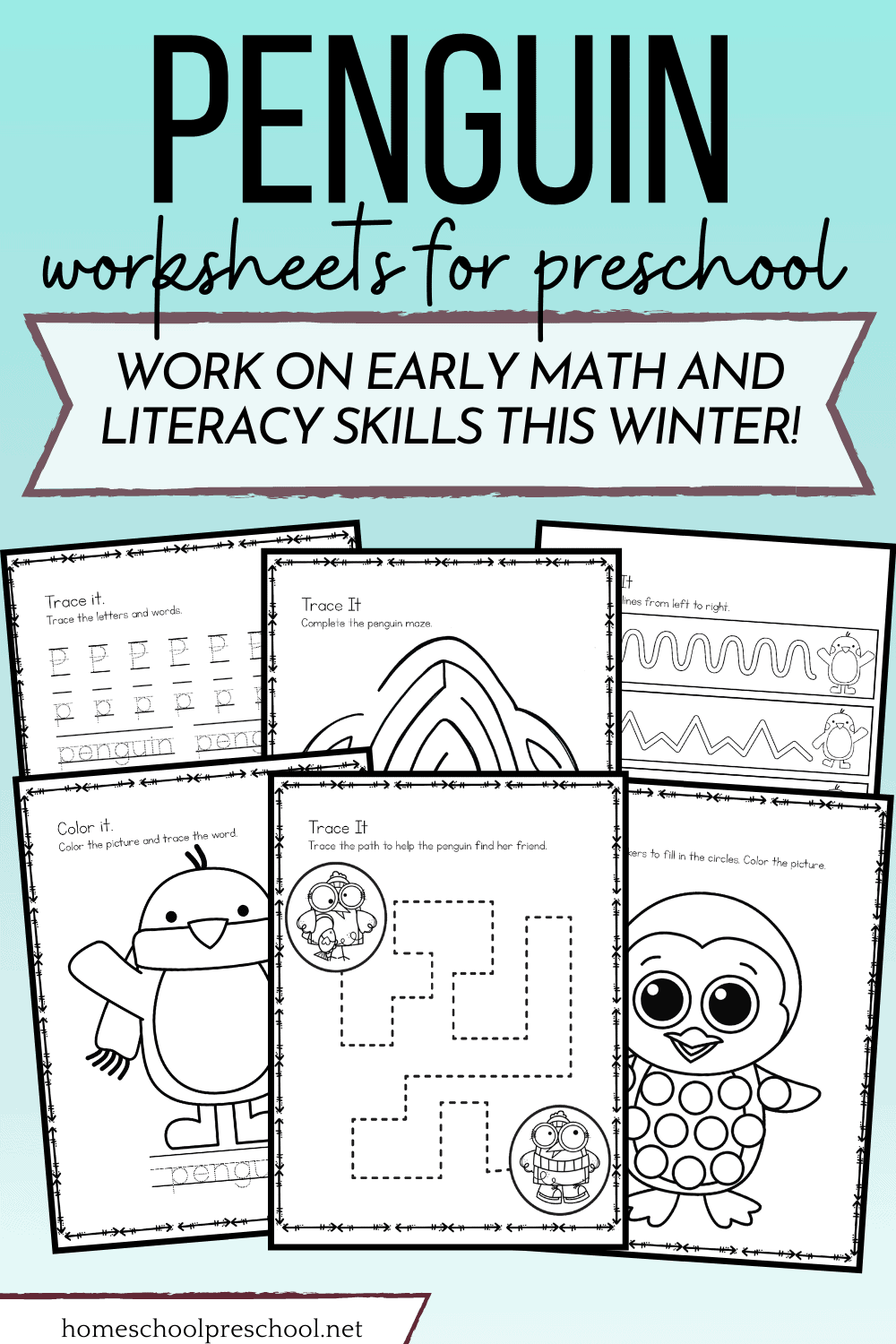 P is for penguin worksheets for preschoolers