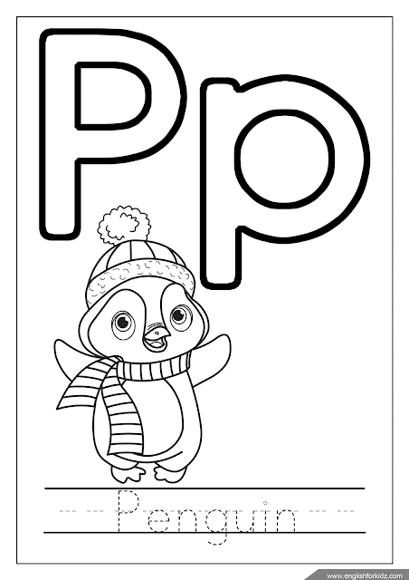 English for kids step by step letter p worksheets flash cards coloring pages