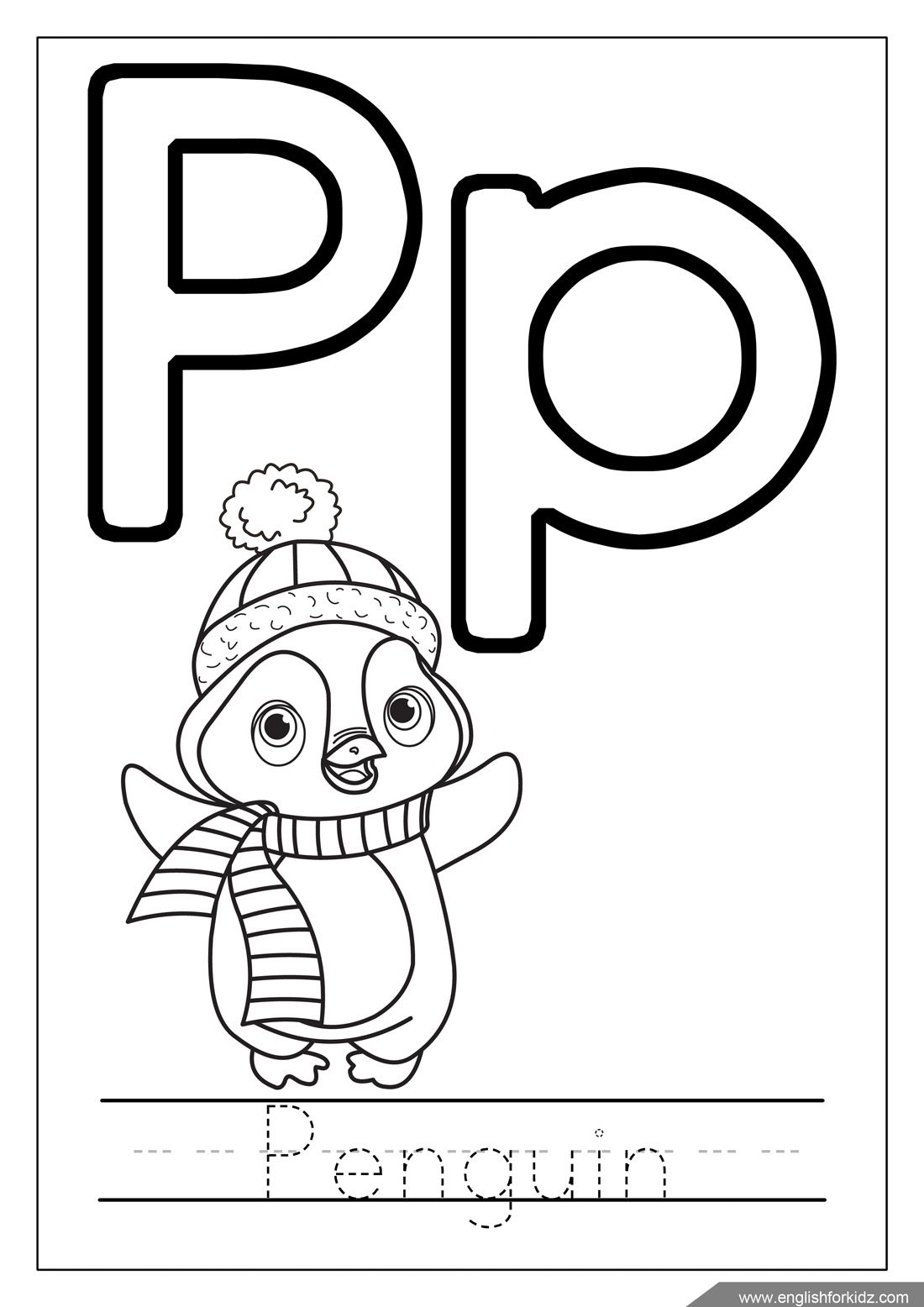 Alphabet coloring pages letters k