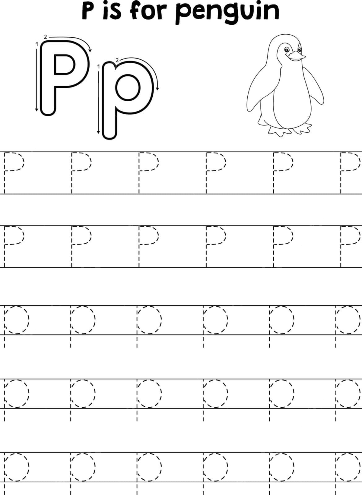 Coloring page of a traced penguin with abc letters vector penguin drawing ring drawing color drawing png and vector with transparent background for free download