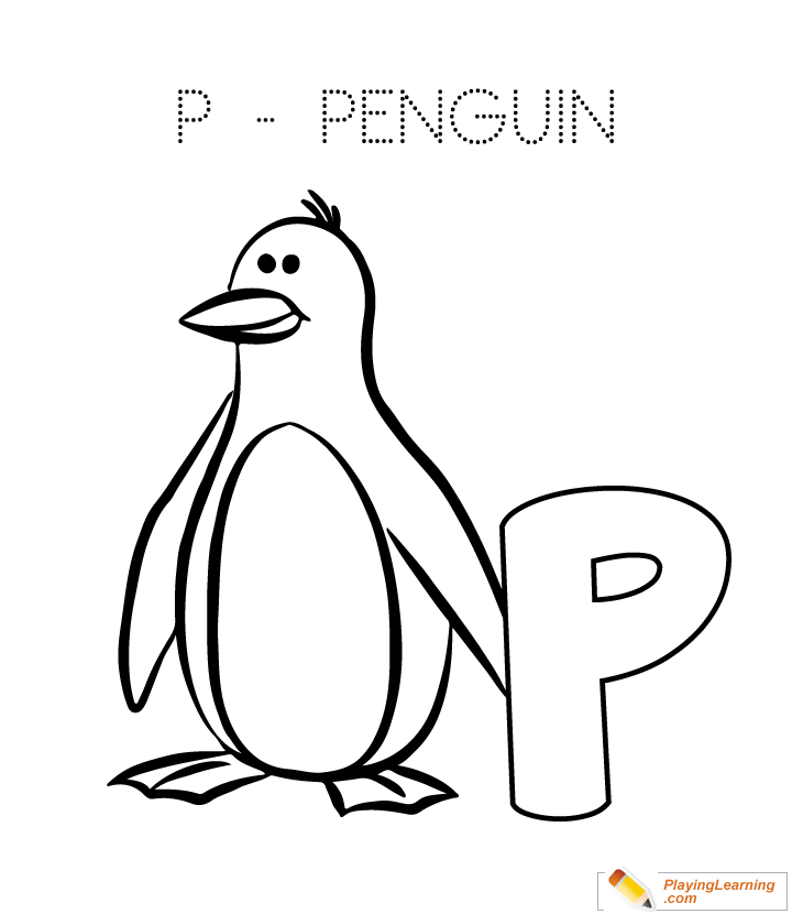 P is for penguin coloring page free p is for penguin coloring page