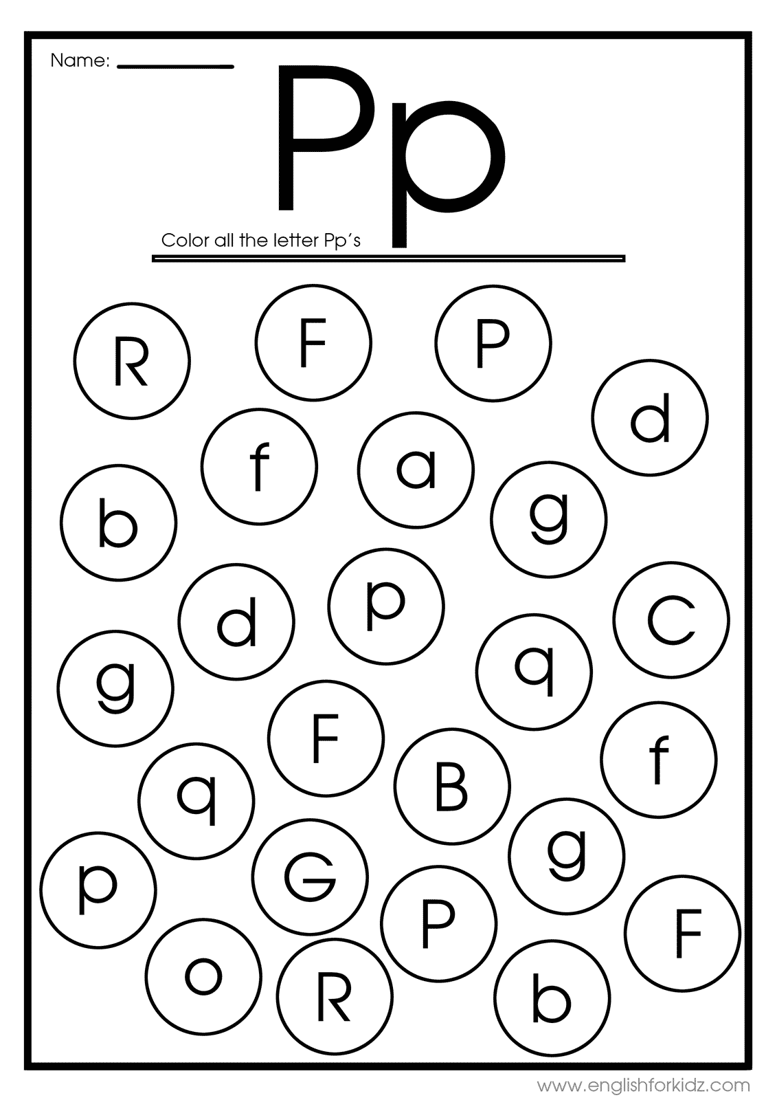 English for kids step by step letter p worksheets flash cards coloring pages