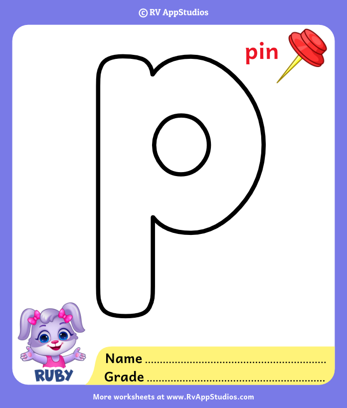 Alphabet p coloring pages