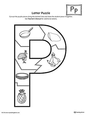 Letter p puzzle printable preschool letters lettering letter sound activities