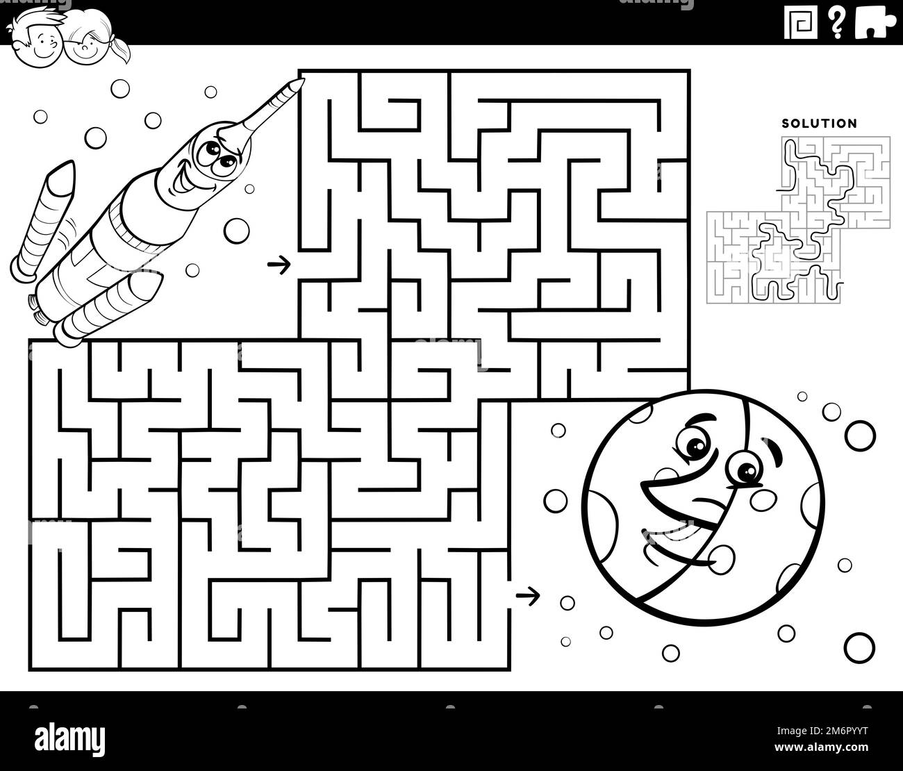 Path maze task coloring page hi