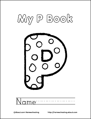 Printable letter p coloring book pages