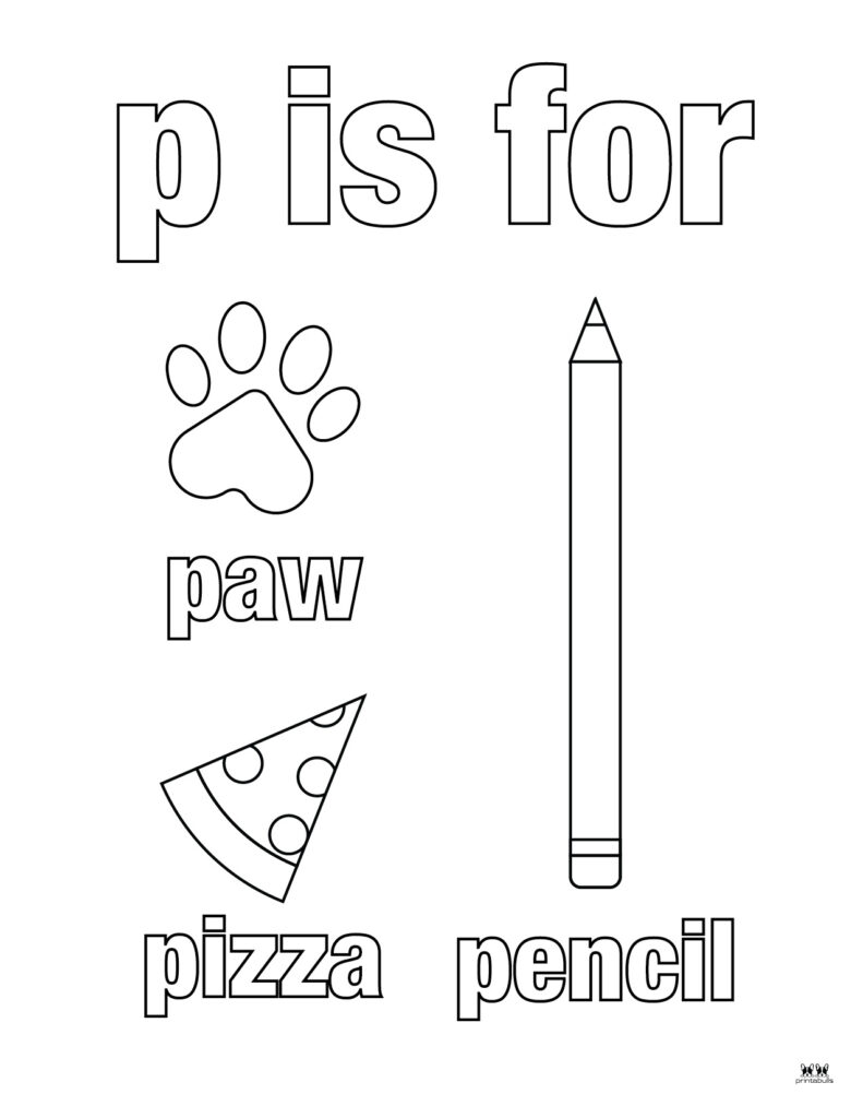 Letter p coloring pages