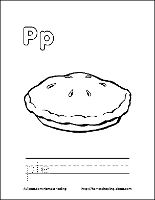 Printable letter p coloring book pages