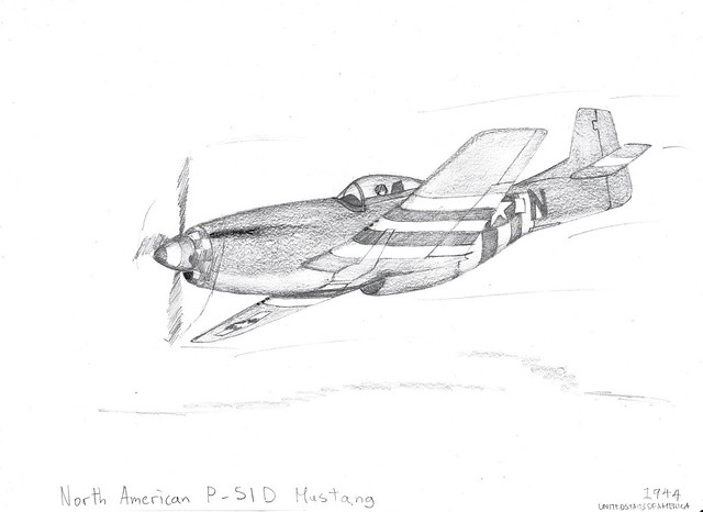 Wwii aircraft drawing