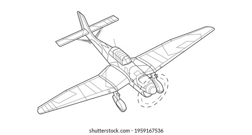 Line art adult military aircraft coloring stock vector royalty free