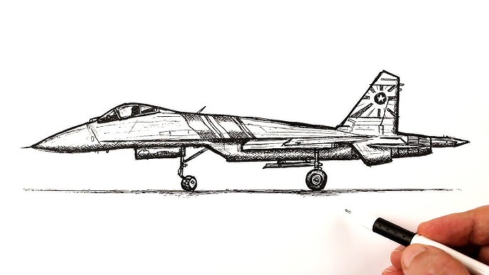 How to draw a fighter aircraft p