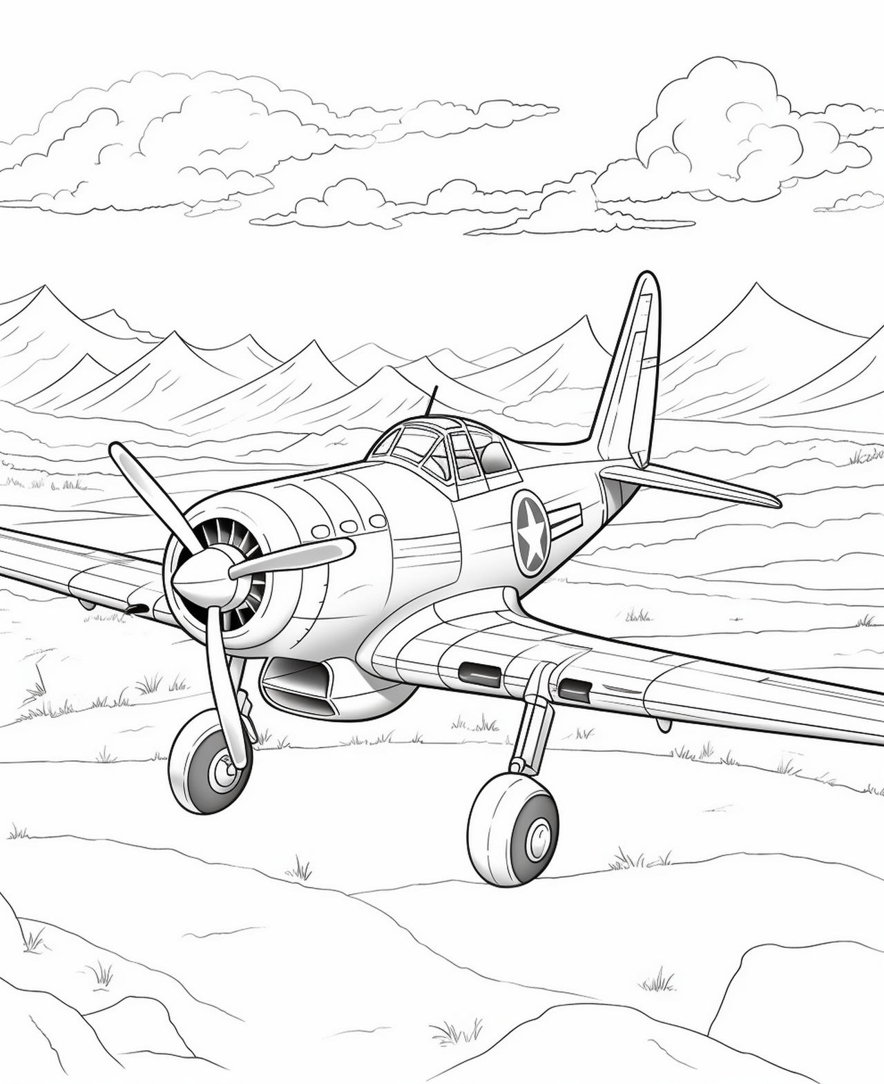 Vintage military aircraft coloring pages by coloringbooksart on