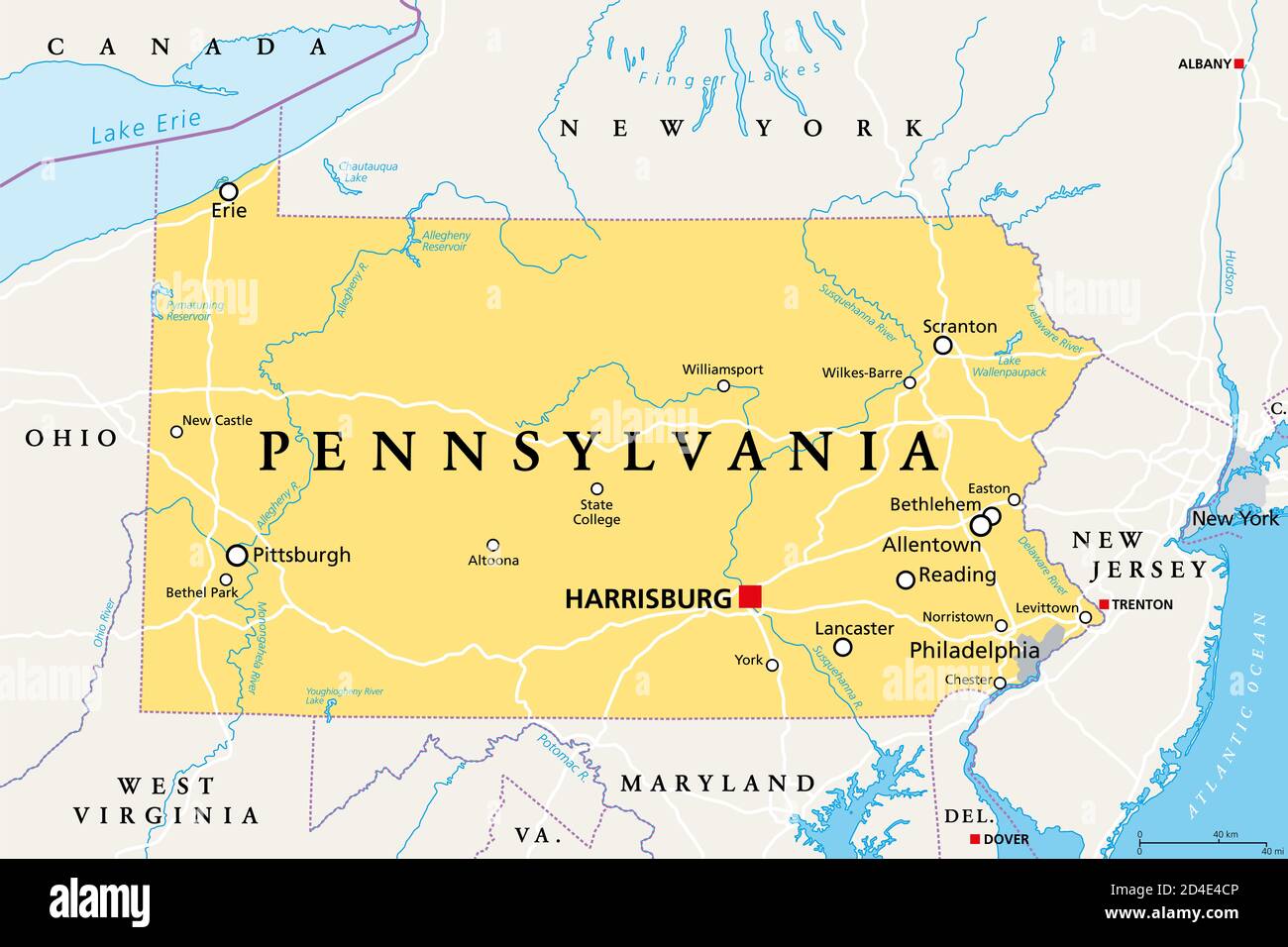 Pennsylvania map hi