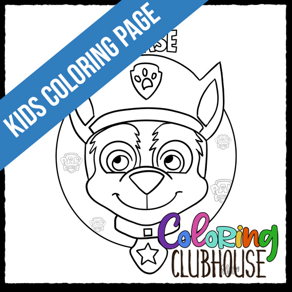 Chase paw patrol coloring page coloring clubhouse