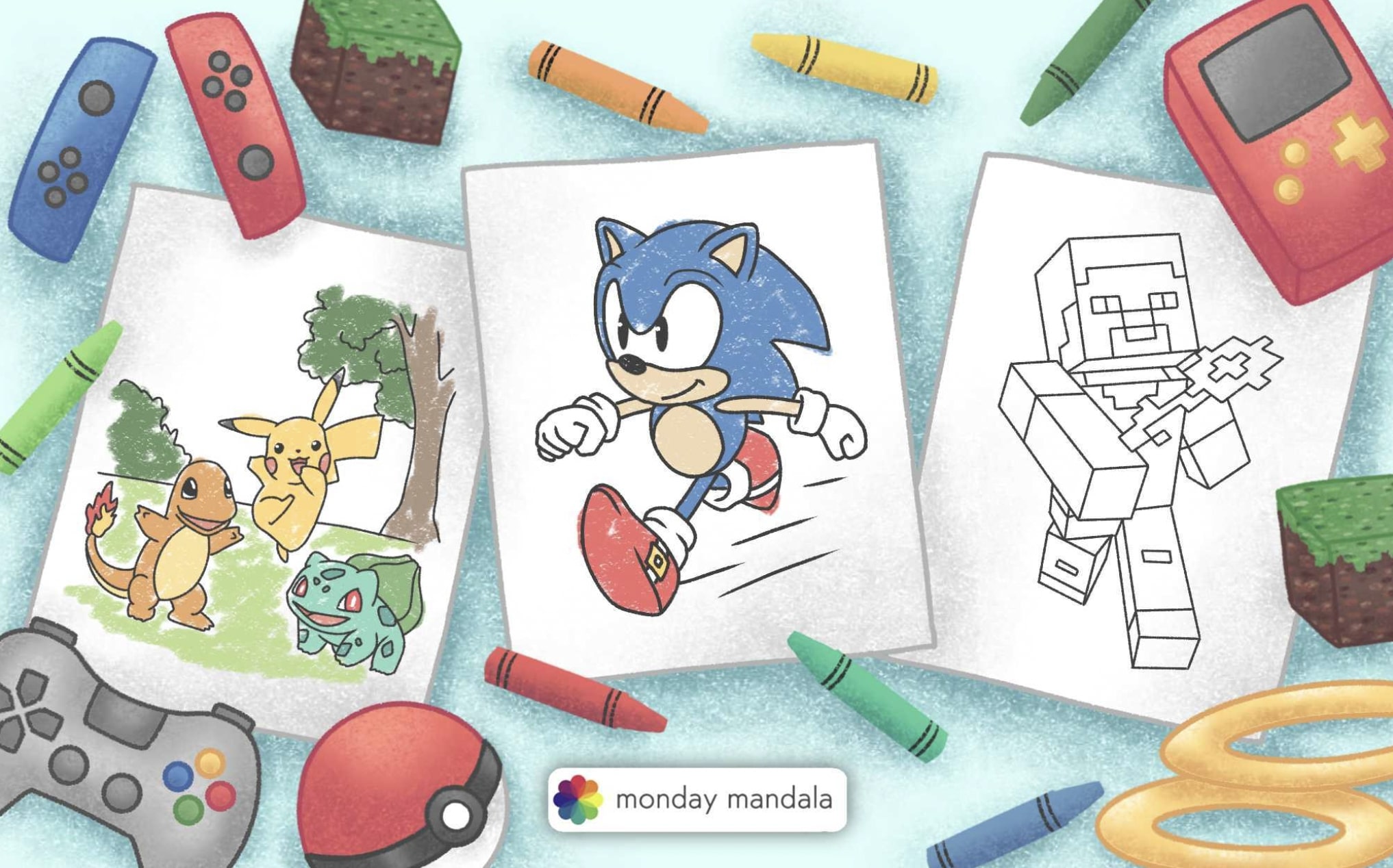 Video game coloring pages free pdf printables