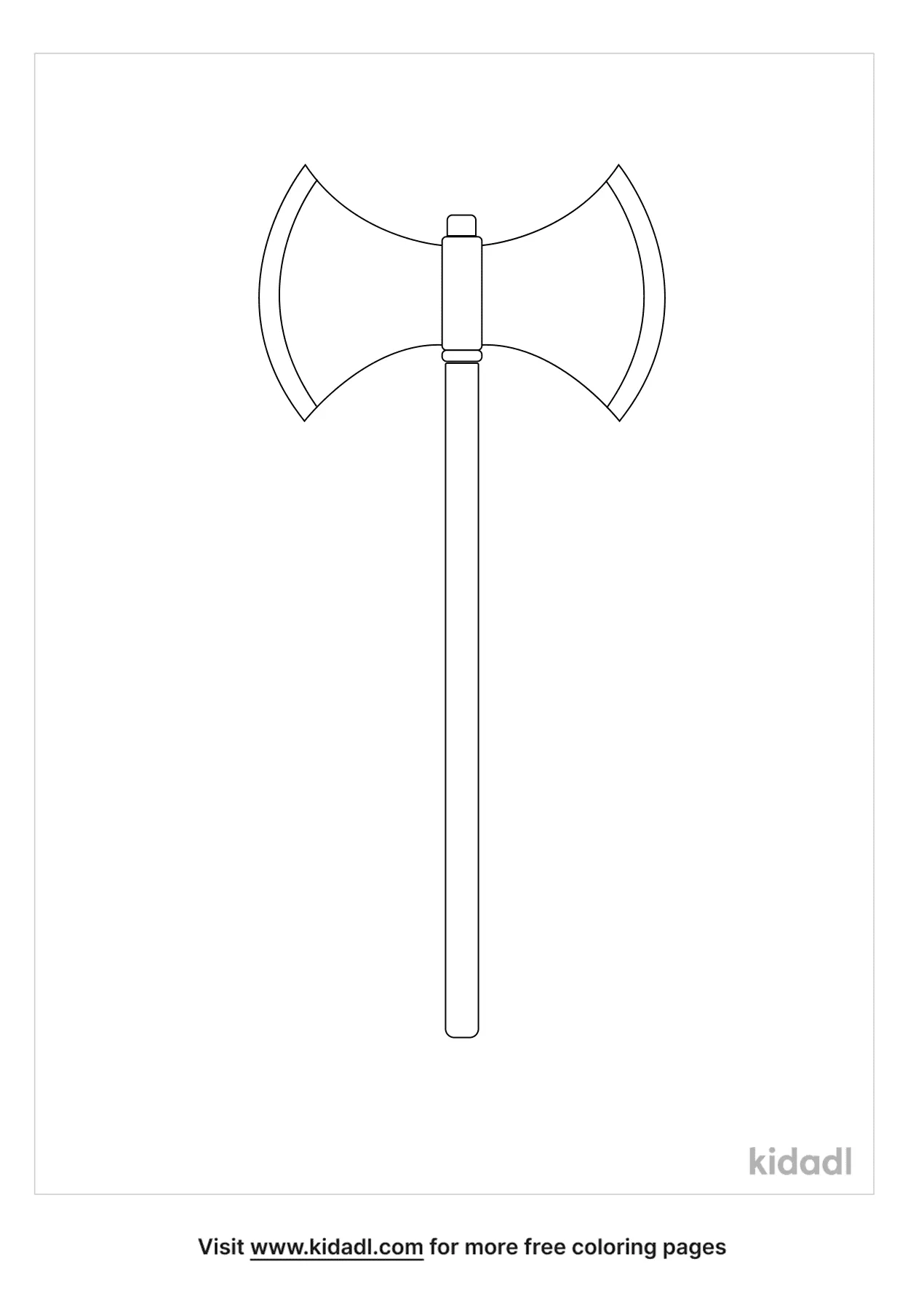 Free double sided axe coloring page coloring page printables