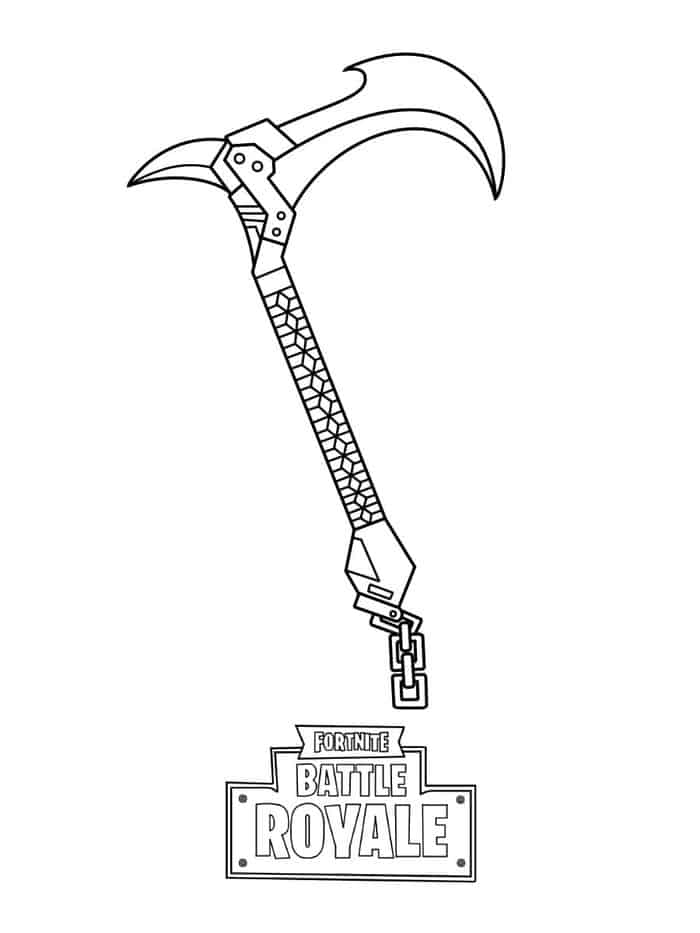 Fortnite pickaxe coloring page