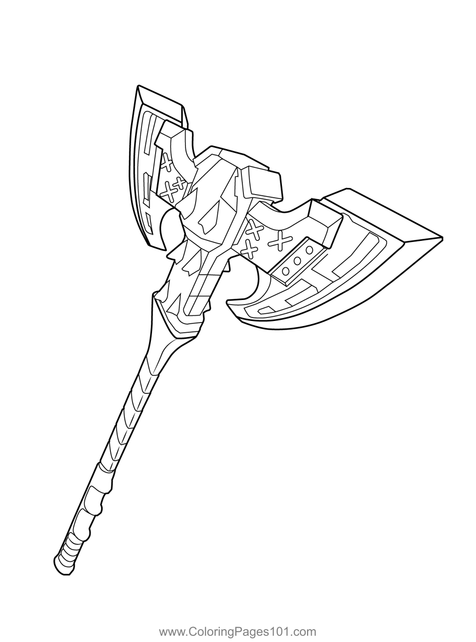 Pickaxes fortnite coloring page for kids