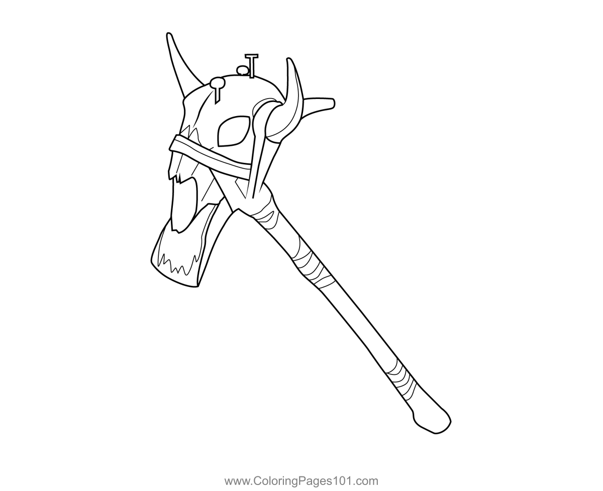 Death valley pickaxe fortnite coloring page for kids