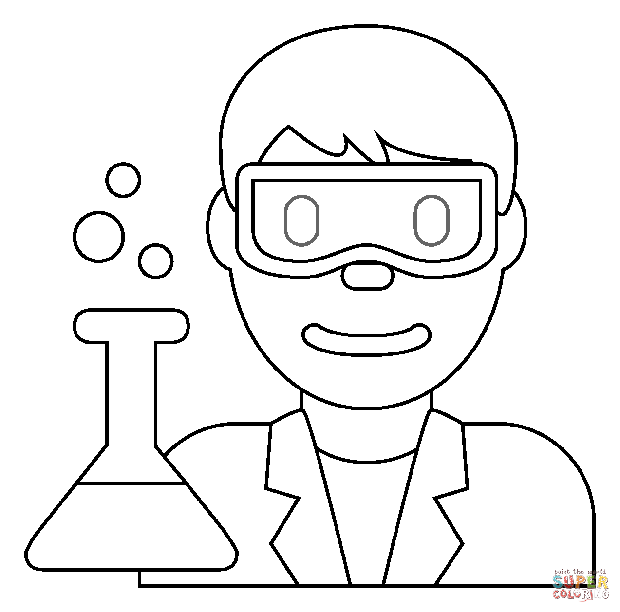 Man scientist emoji coloring page free printable coloring pages