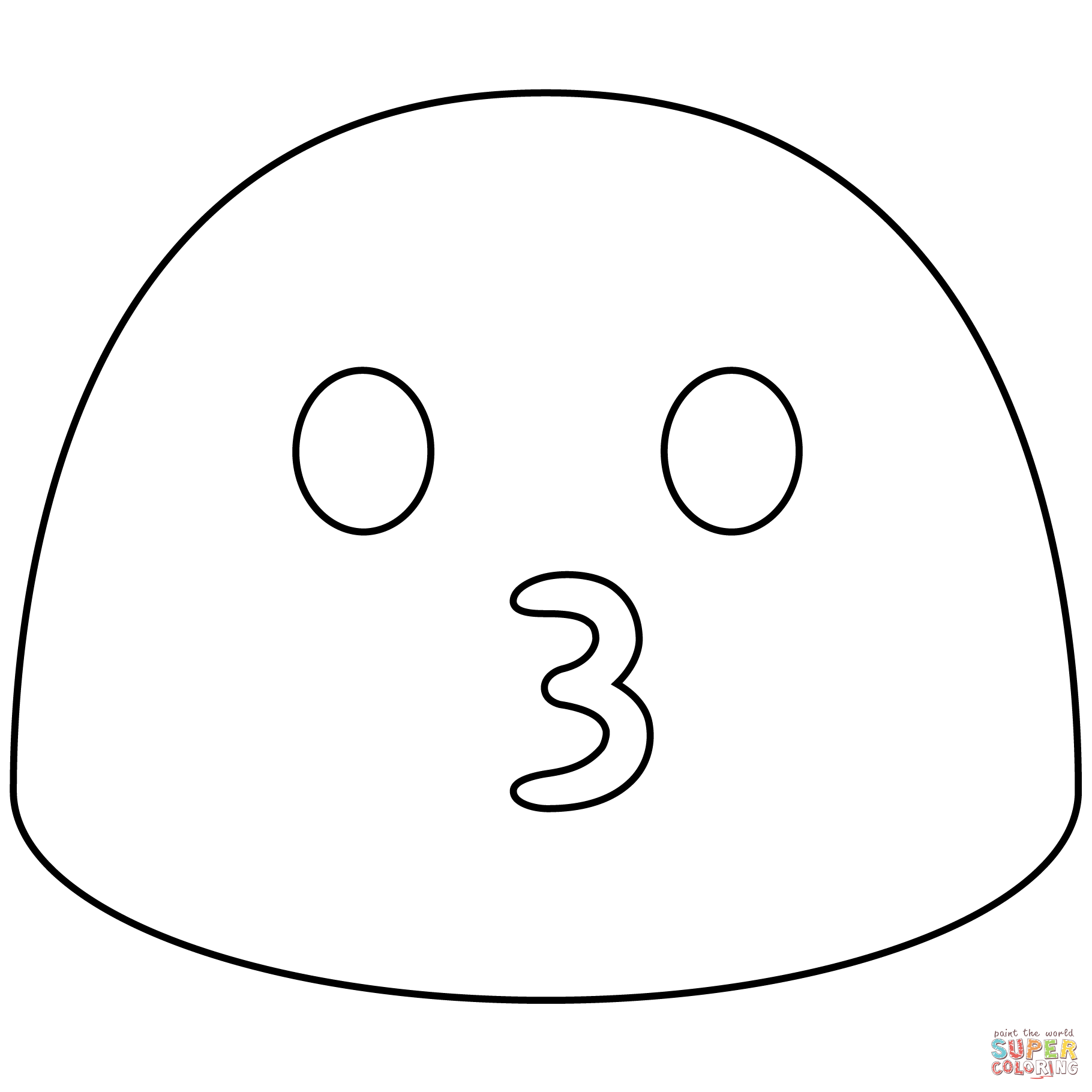 Kissing face emoji coloring page free printable coloring pages