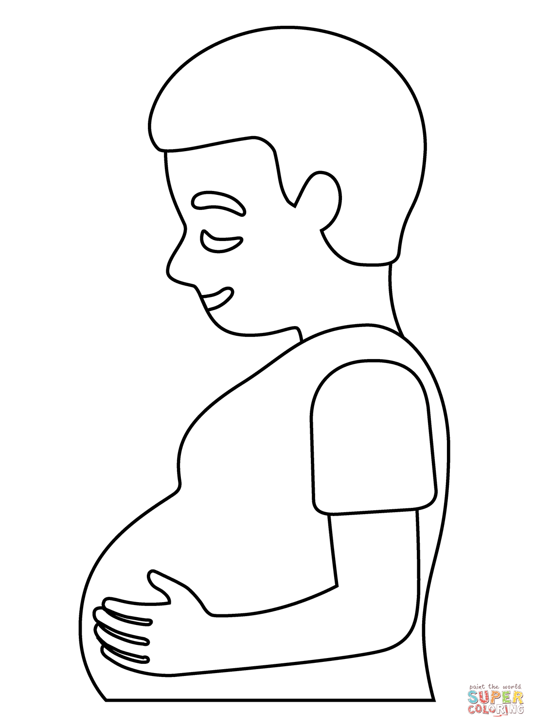 Pregnant man emoji coloring page free printable coloring pages