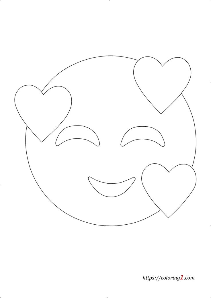 Heart emoji coloring pages