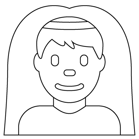 Man with veil emoji coloring page free printable coloring pages