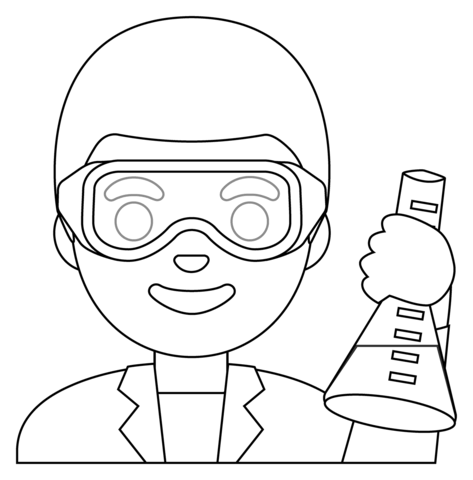 Man scientist emoji coloring page free printable coloring pages