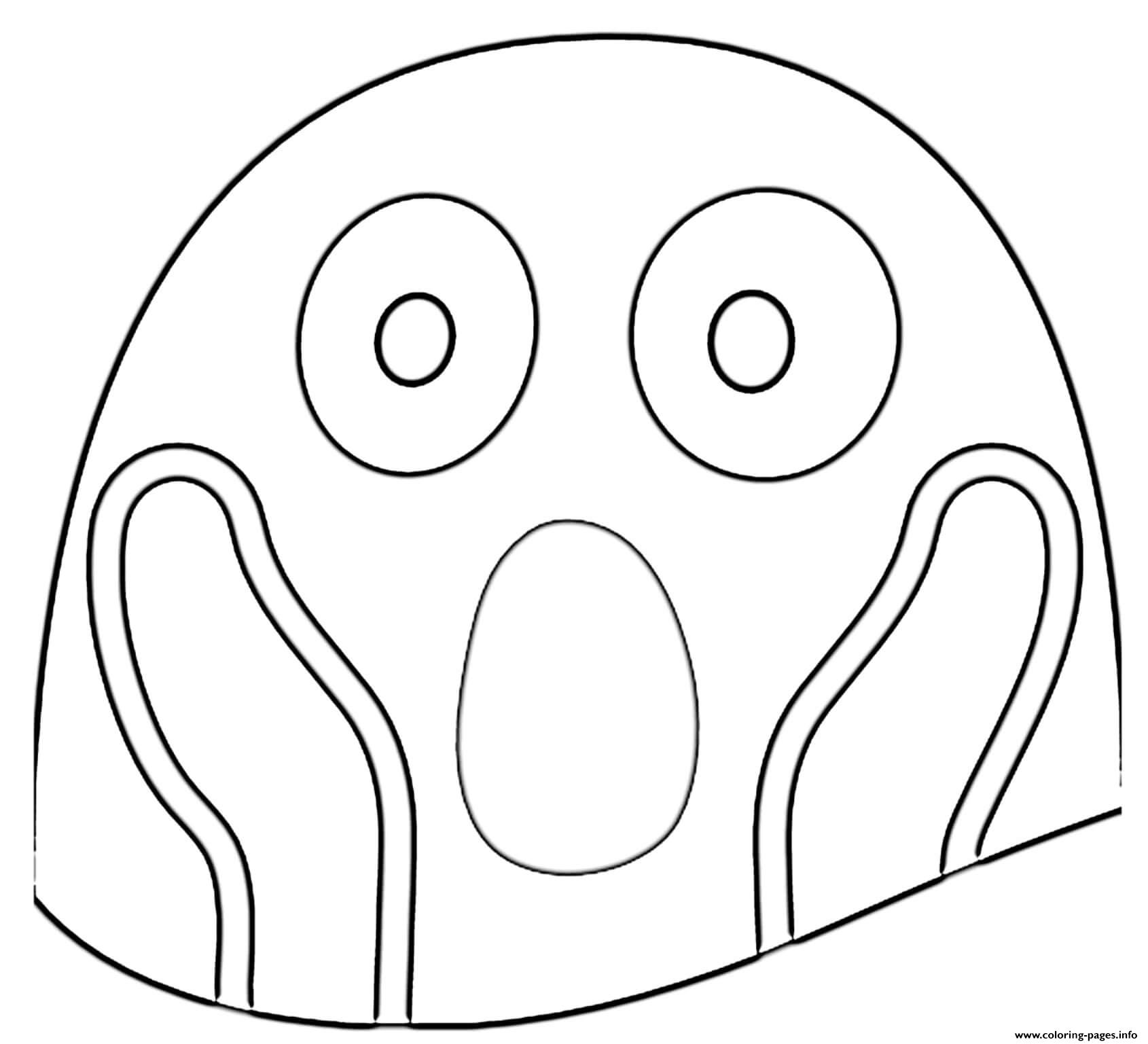 Google emoji fear coloring page printable