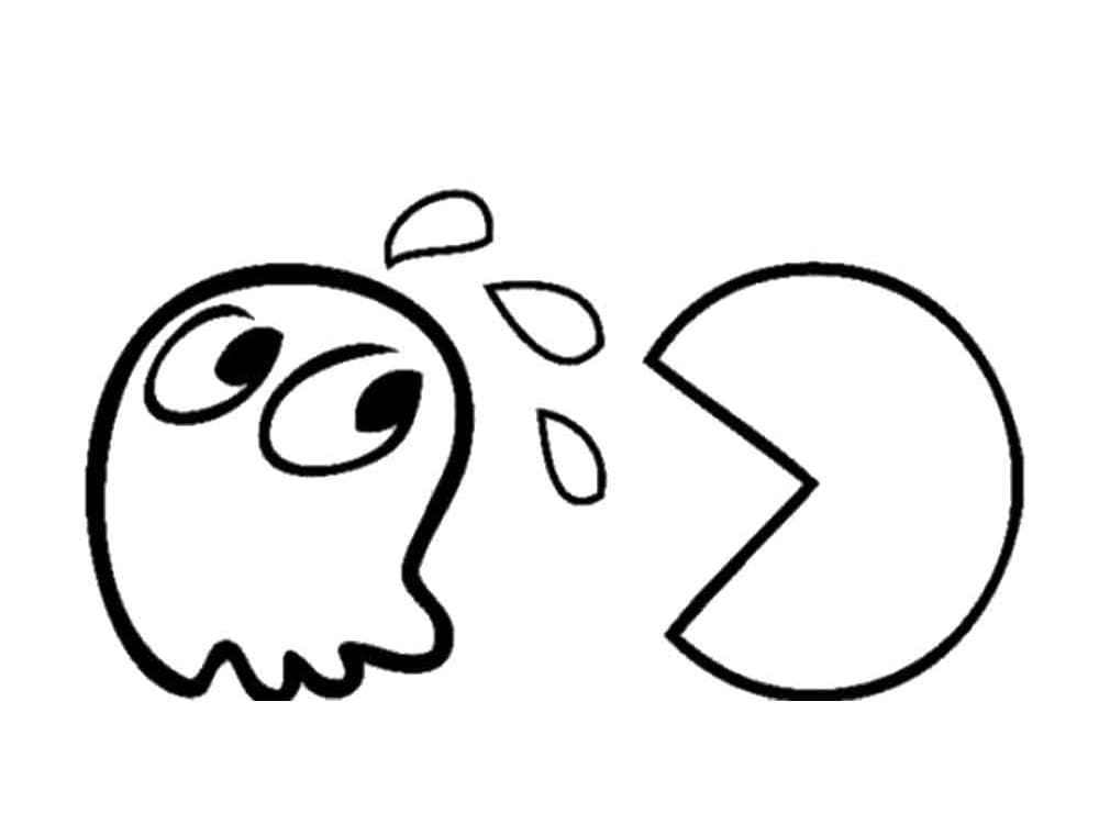 Ghost and pac man coloring page