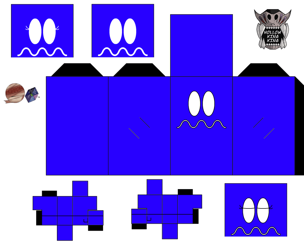 Vulnerable ghost from pac man paper toy free printable papercraft templates
