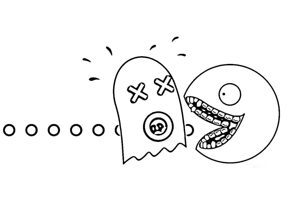 Print pac man coloring page