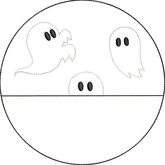 Quick stitch halloween ghost with bow design machine embroidery â a gray stitch and design