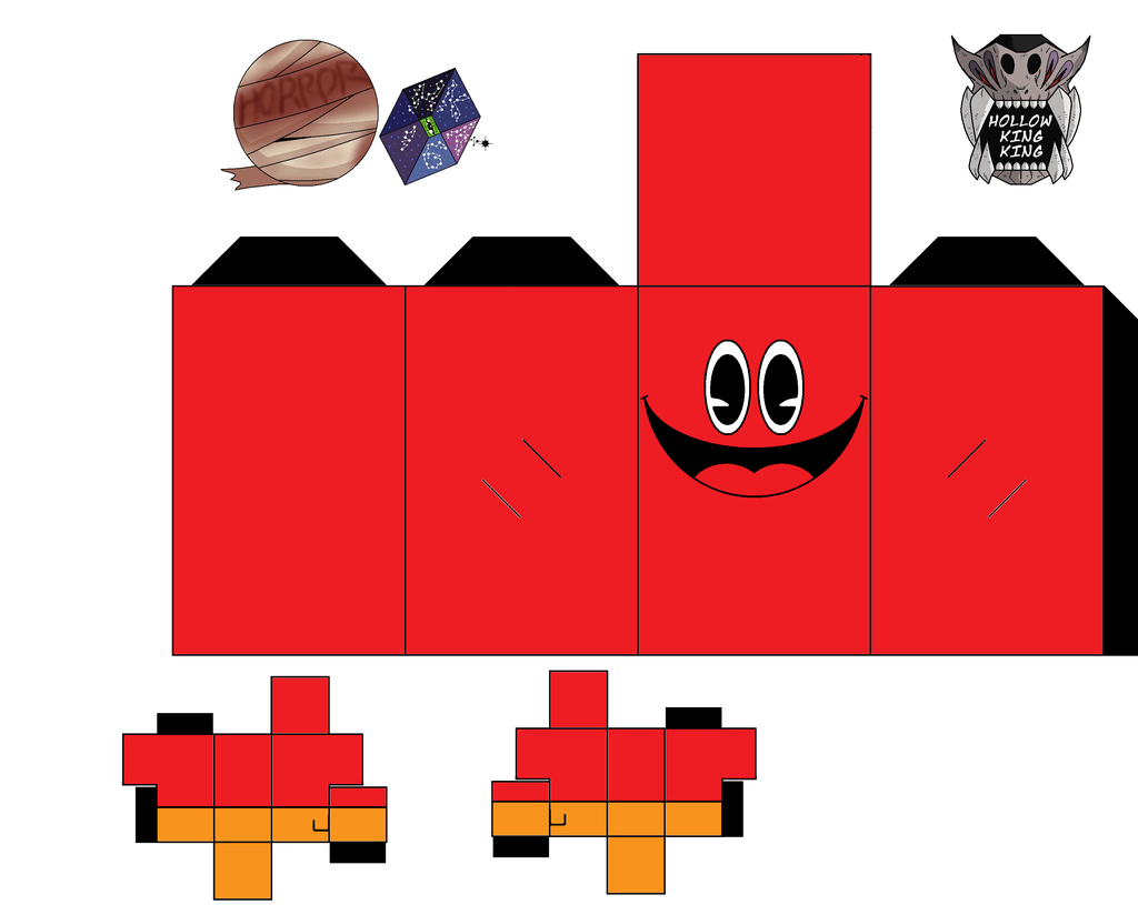 Set of pac man characters paper toy free printable papercraft templates