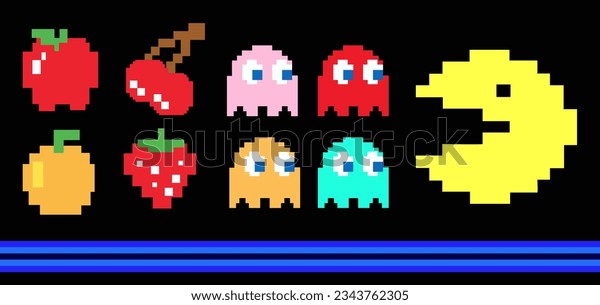 Pacman game concept over royalty