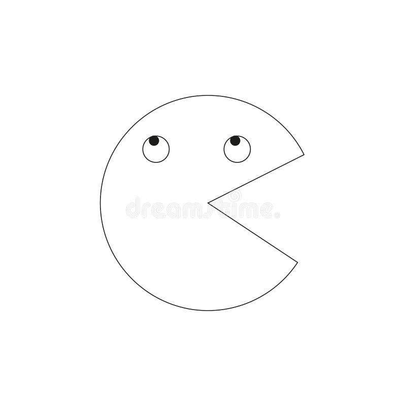 Vector pacman icon symbol sign on white eps editorial photo