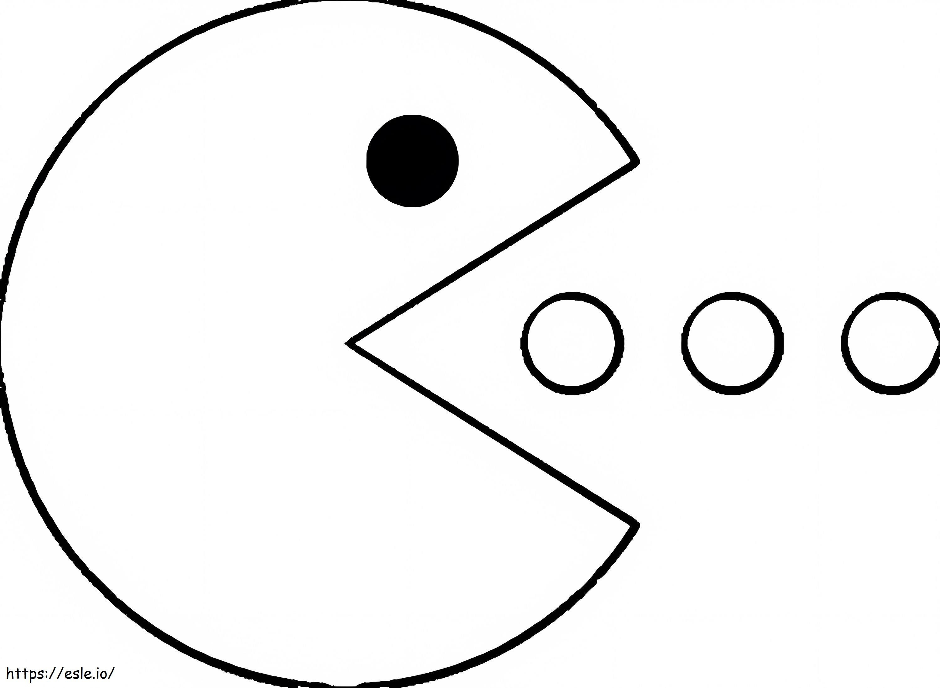 Pacman eating coloring page